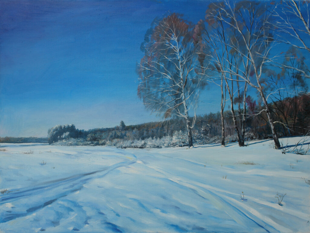 Зимний пейзаж. Дроздов С.А. Холст масло, 60х80. 2009 г.